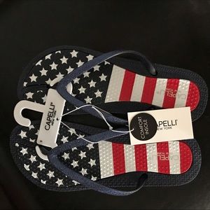 Capelli flip flops red white blue multiple sizes